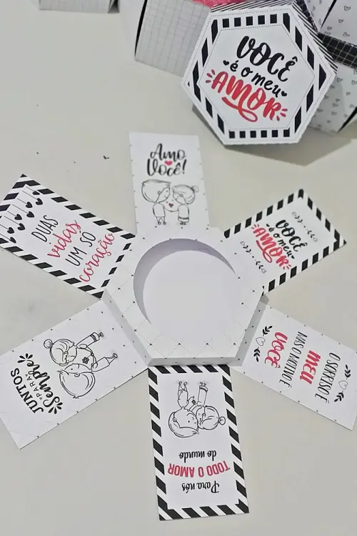 Arquivo de Corte Caixa Explosão Doces, Caneca e Mini Bolo 05 - Dia dos Namorados - Studio/PDF