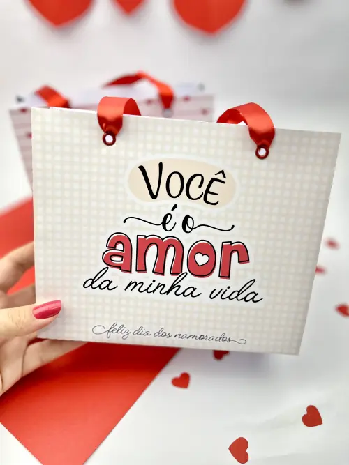 Arquivo de Corte Sacola Média - Dia dos Namorados - PDF/PNG