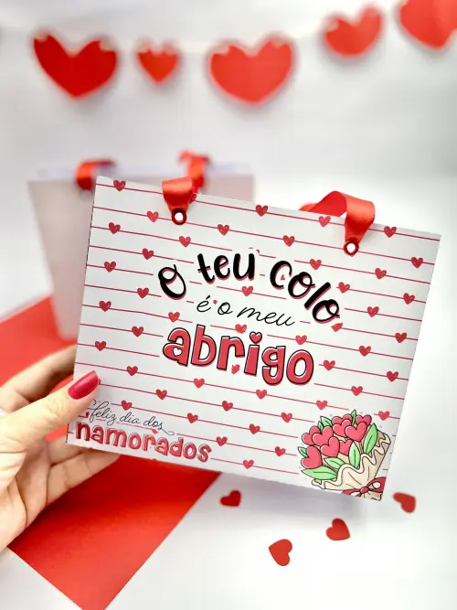 Arquivo de Corte Sacola Média - Dia dos Namorados - PDF/PNG