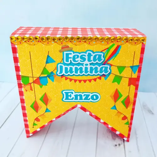 Arquivo de Corte Caixa Bandeirinha 12 - Festa Junina - STUDIO/PDF