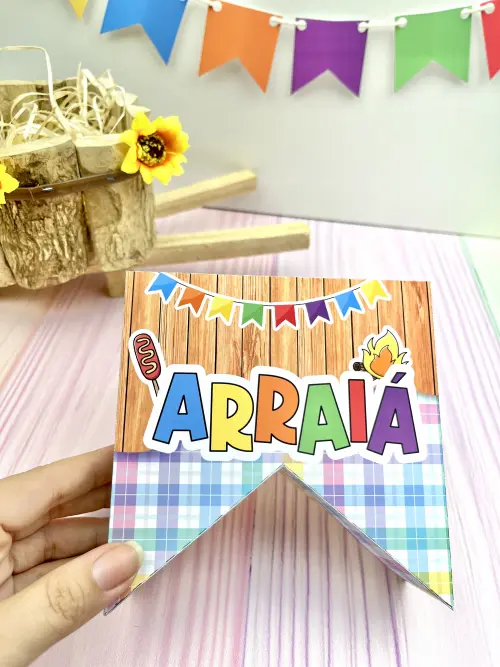 Arquivo de Corte Caixa Bandeirinha Festa Junina 45 - DXF, SVG, PD