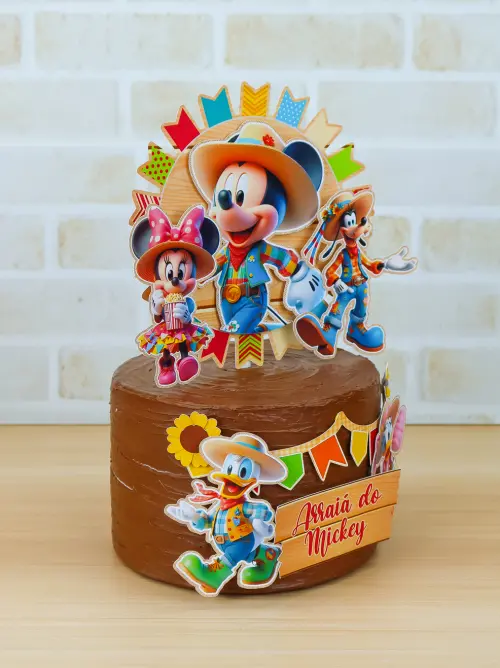 Arquivo de Corte Topo de Bolo Festa Junina Turma do Mickey 02 - Somente Studio