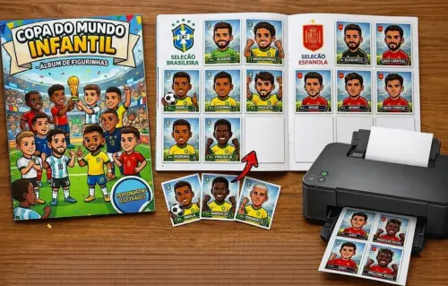 Arquivo de Corte Álbum de Figurinhas Copa do Mundo Kids 2026 - Somente PDF