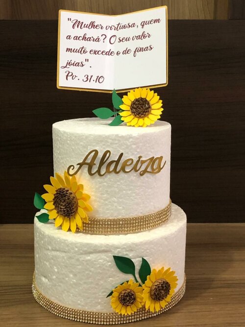 Arquivo de Corte Topo de Bolo Flores Girassol 02 - Somente Studio