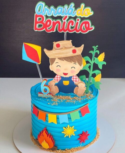 Arquivo de Corte Topo de Bolo Baby Festa Junina 06 Studio/PDF/PNG
