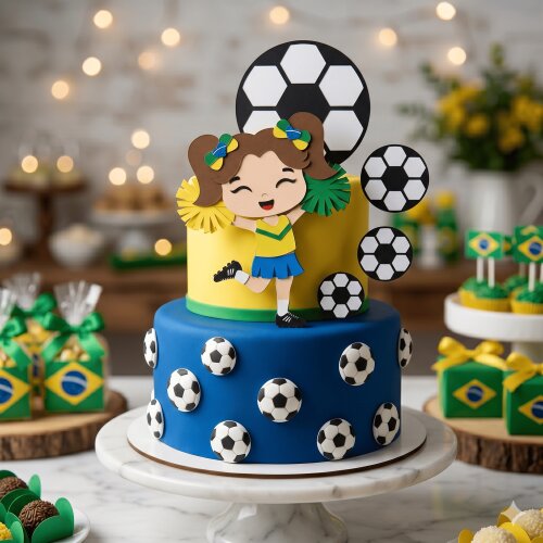 Arquivo de Corte Topo de Bolo Futebol Brasil 12 - Somente Studio