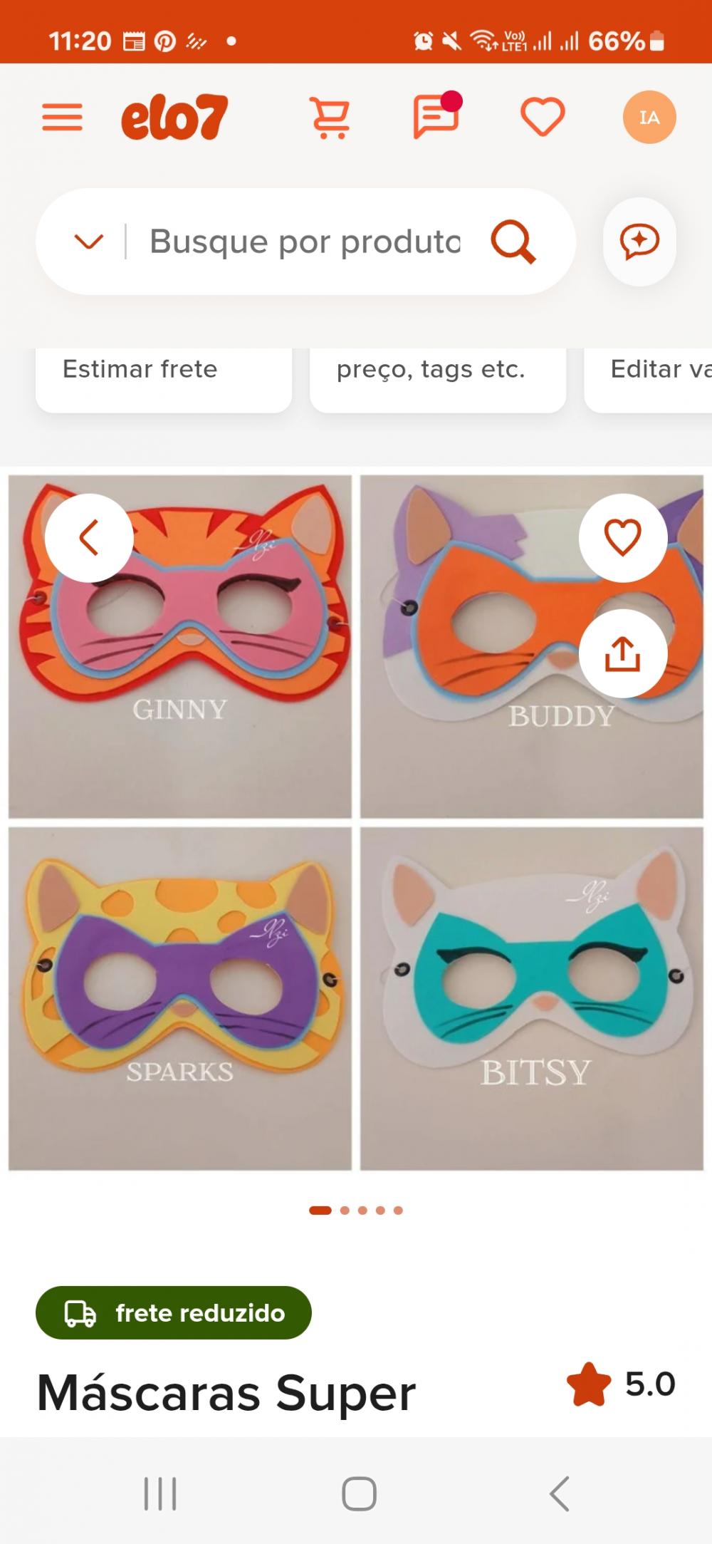 20 máscaras super gatinhos