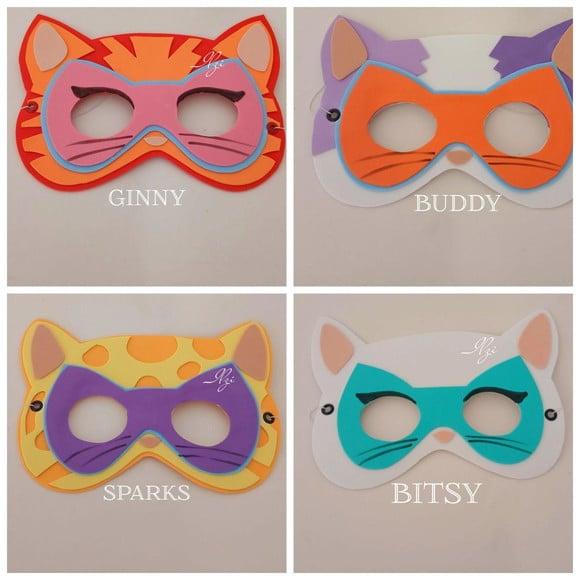 Máscaras Super Gatinhos em Eva