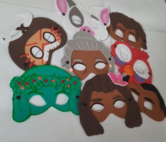 Máscaras Moana e Personagens