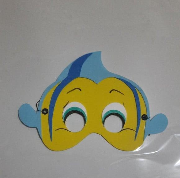 Máscaras Ariel, Linguado e Príncipe em Eva