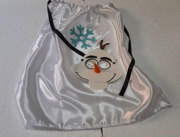 Máscara e Capa de Cetim Olaf Frozen