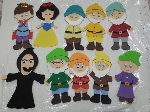 Apliques Branca de Neve e os 7 Anões em Eva