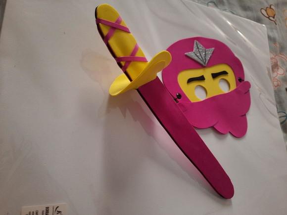 Lembrancinha Espada e Máscara Ninjago Rosa