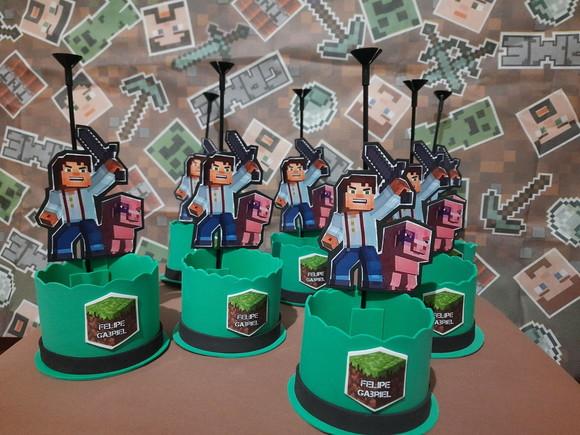 Lembrancinha Minecraft Centro de Mesa