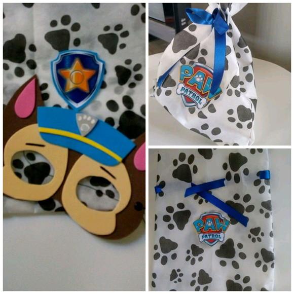 Lembrancinha Saquinho surpresa +máscara Patrulha canina