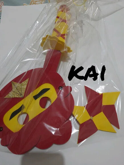Kit Ninja Estrela,máscara e Espada