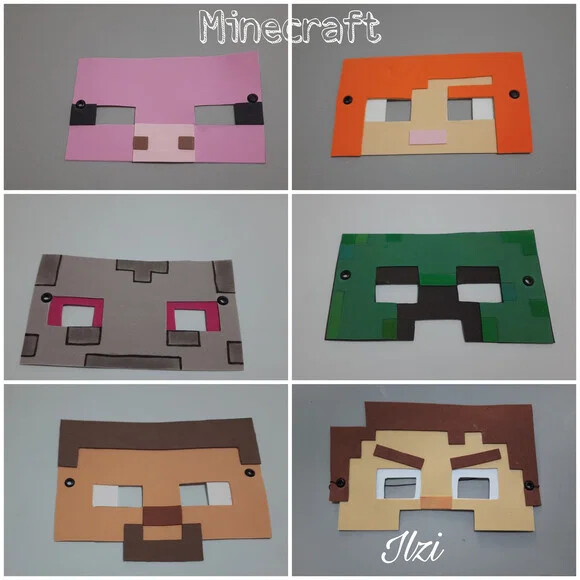 Máscaras Minecraft em Eva