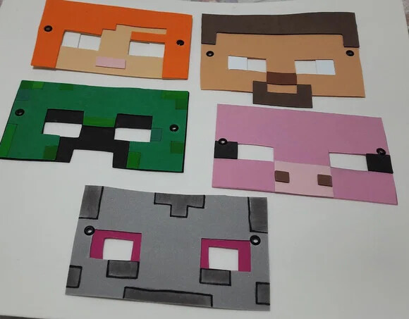 Máscaras Minecraft em Eva