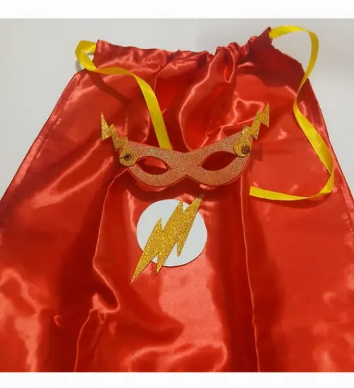 15 Capas de Cetim e Máscaras com Glitter do Flash