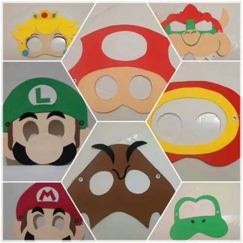 Máscaras Turma do Super Mario Bross