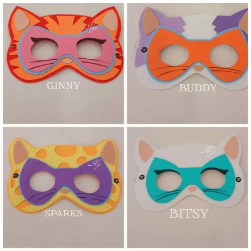 Máscaras Super Gatinhos em Eva