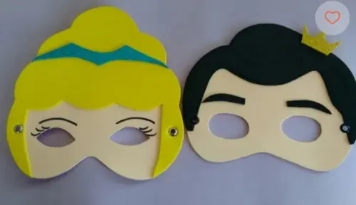 Máscaras Cinderela e Personagens em Eva