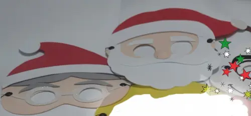 Máscara Papai Noel e Mamãe Noel