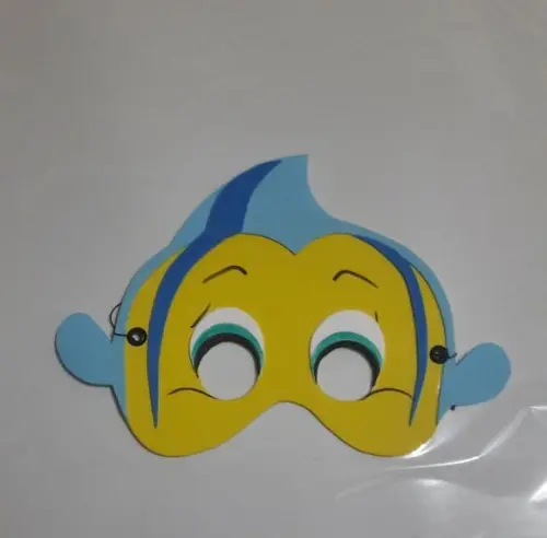 Máscaras Ariel, Linguado e Príncipe em Eva
