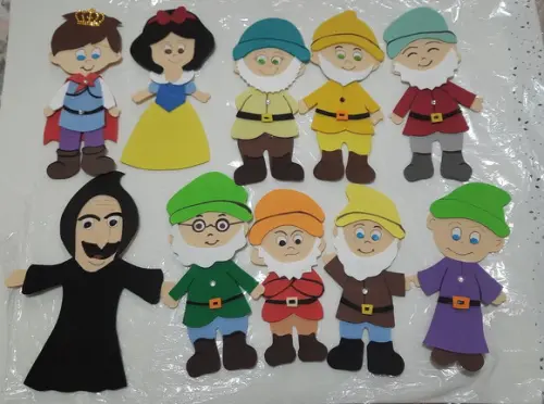 Apliques Branca de Neve e os 7 Anões em Eva