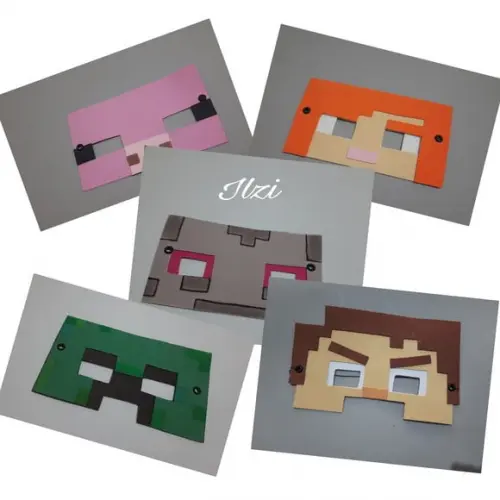 Máscaras Minecraft em Eva