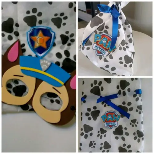 Lembrancinha Saquinho surpresa +máscara Patrulha canina