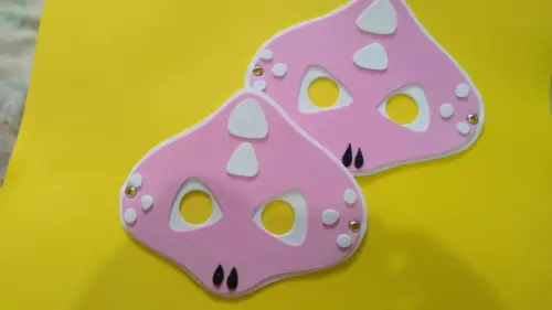 Lembrancinha festa Dinossauro rosa em Eva