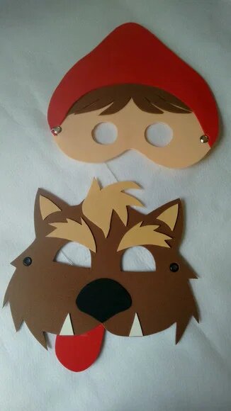 Máscaras Chapeuzinho Vermelho e Lobo Mau
