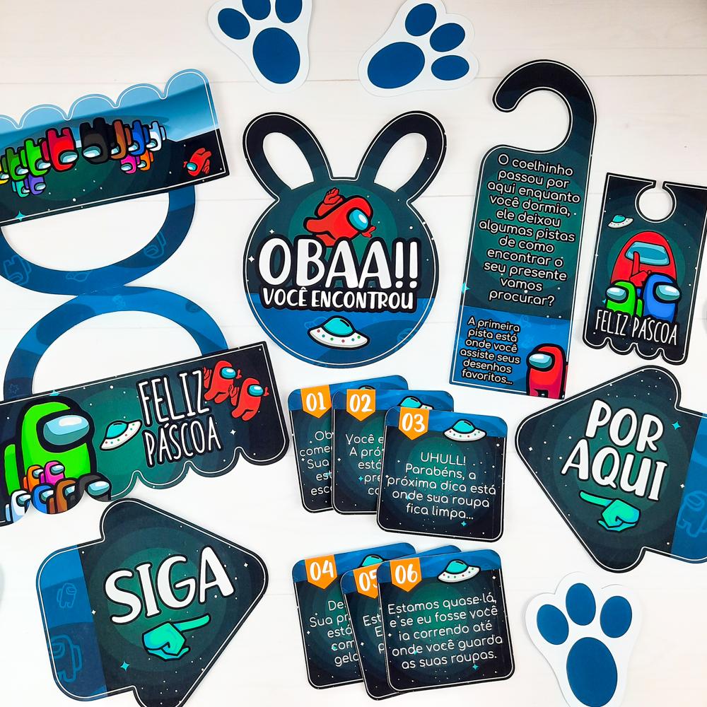 Arquivo de Corte pegadas de coelho Among Us páscoa