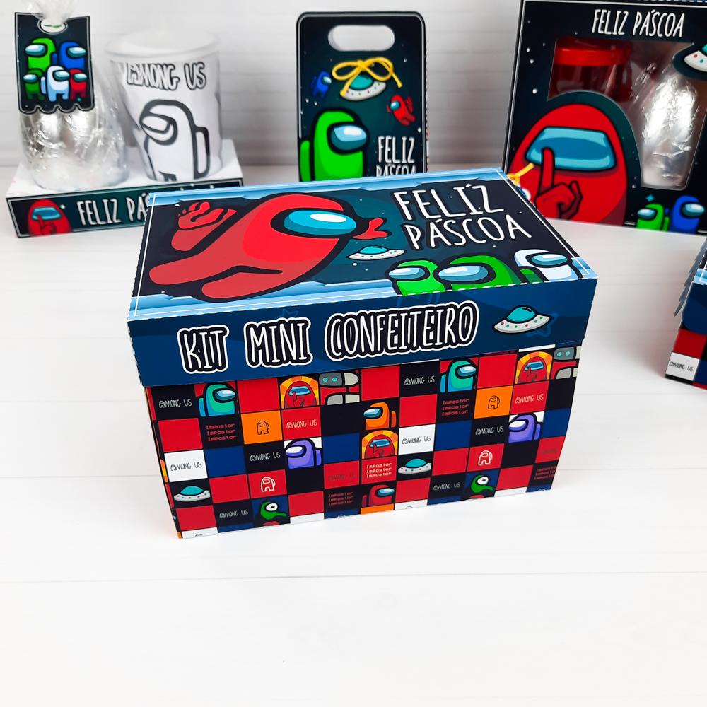 Arquivo de Corte caixa explosão Among Us páscoa