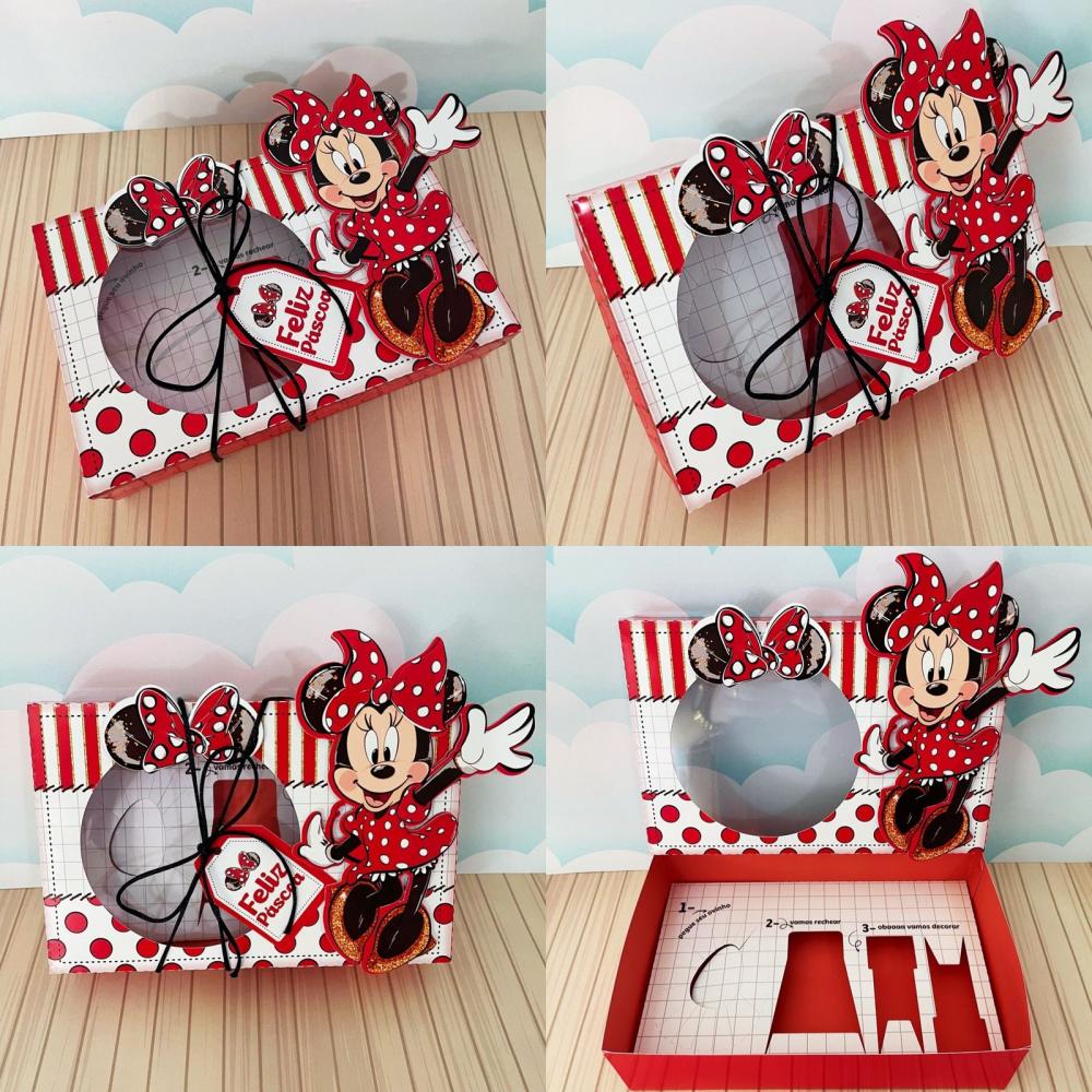 Arquivo de corte Caixa mini confeiteiro minnie vermelha
