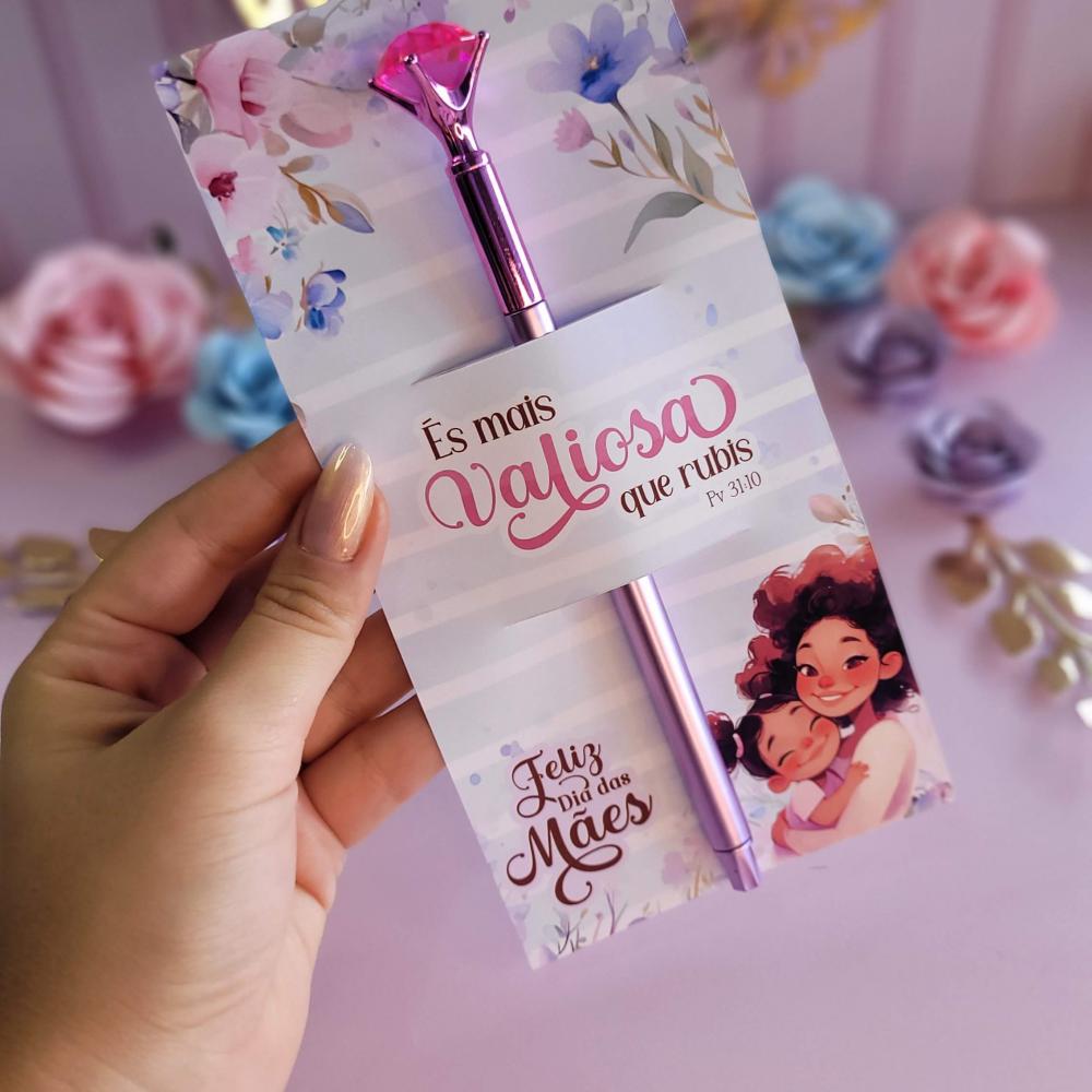 Arquivo de corte Card Caneta Diamante dia das mães