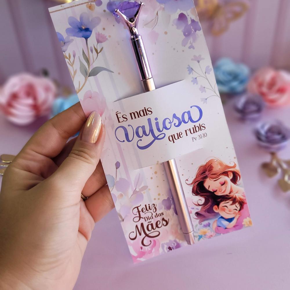Arquivo de corte Card Caneta Diamante dia das mães