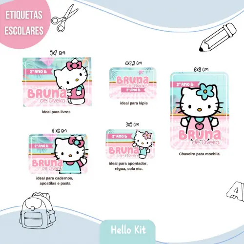 Arquivo de corte etiquetas hello kitty