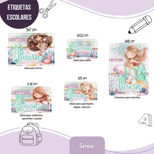 Arquivo de corte etiquetas Sereia