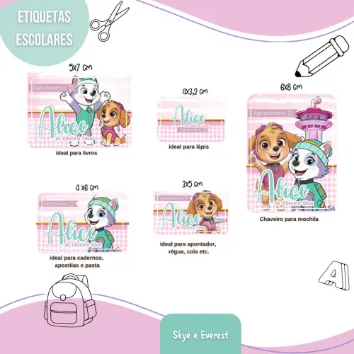 Arquivo de corte etiquetas Skye e Evereste