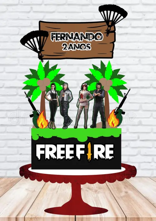 Arquivo de Corte Topo de Bolo Free Fire