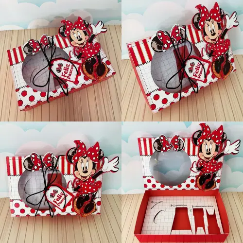 Arquivo de corte Caixa mini confeiteiro minnie vermelha