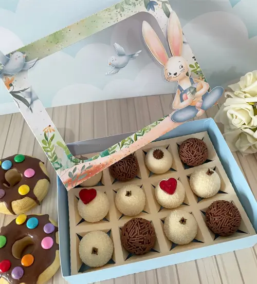 Arquivo de Corte caixa para 12 doces páscoa