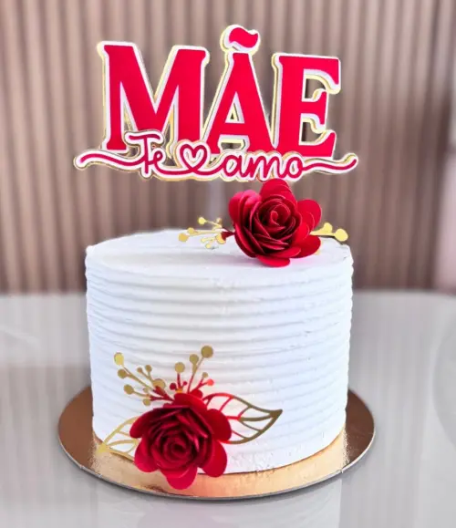 Arquivo de corte topo de bolo dia das mães flores