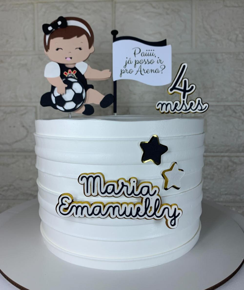 Arquivo Silhouette Topo de Bolo Menina Baby em Camadas- Studio