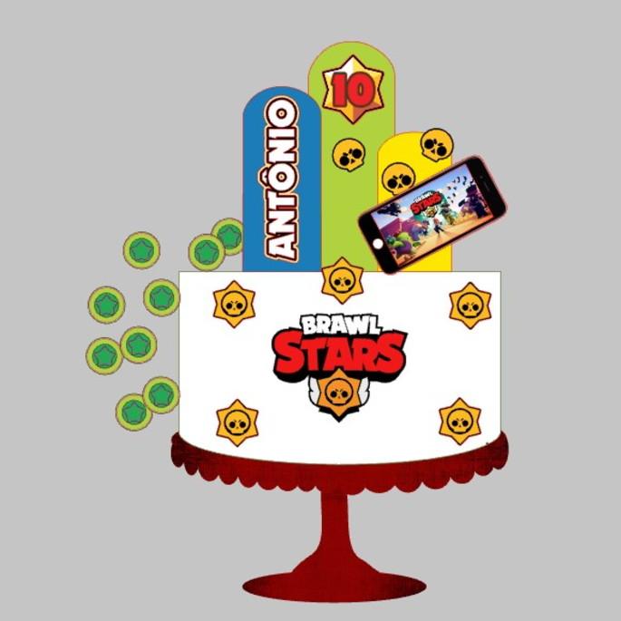 Arquivo Silhouette Topo de Bolo Brawl Stars em Camadas - Studio
