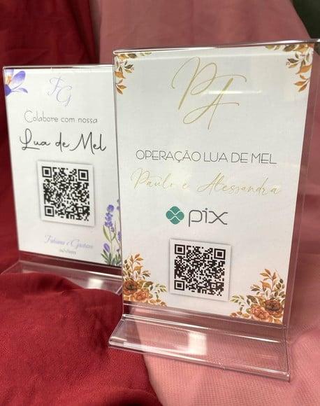 Placa Pix Casamento em Acrílico Hora da Gravata
