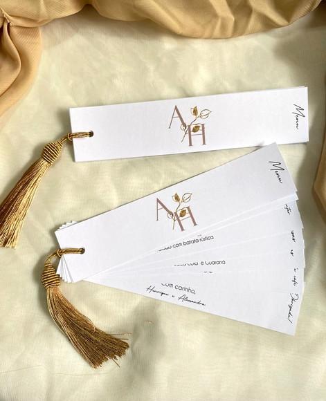 Menu de Casamento em Formato de Leque