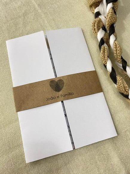 Convite Casamento com Faixa Rústica Nominal